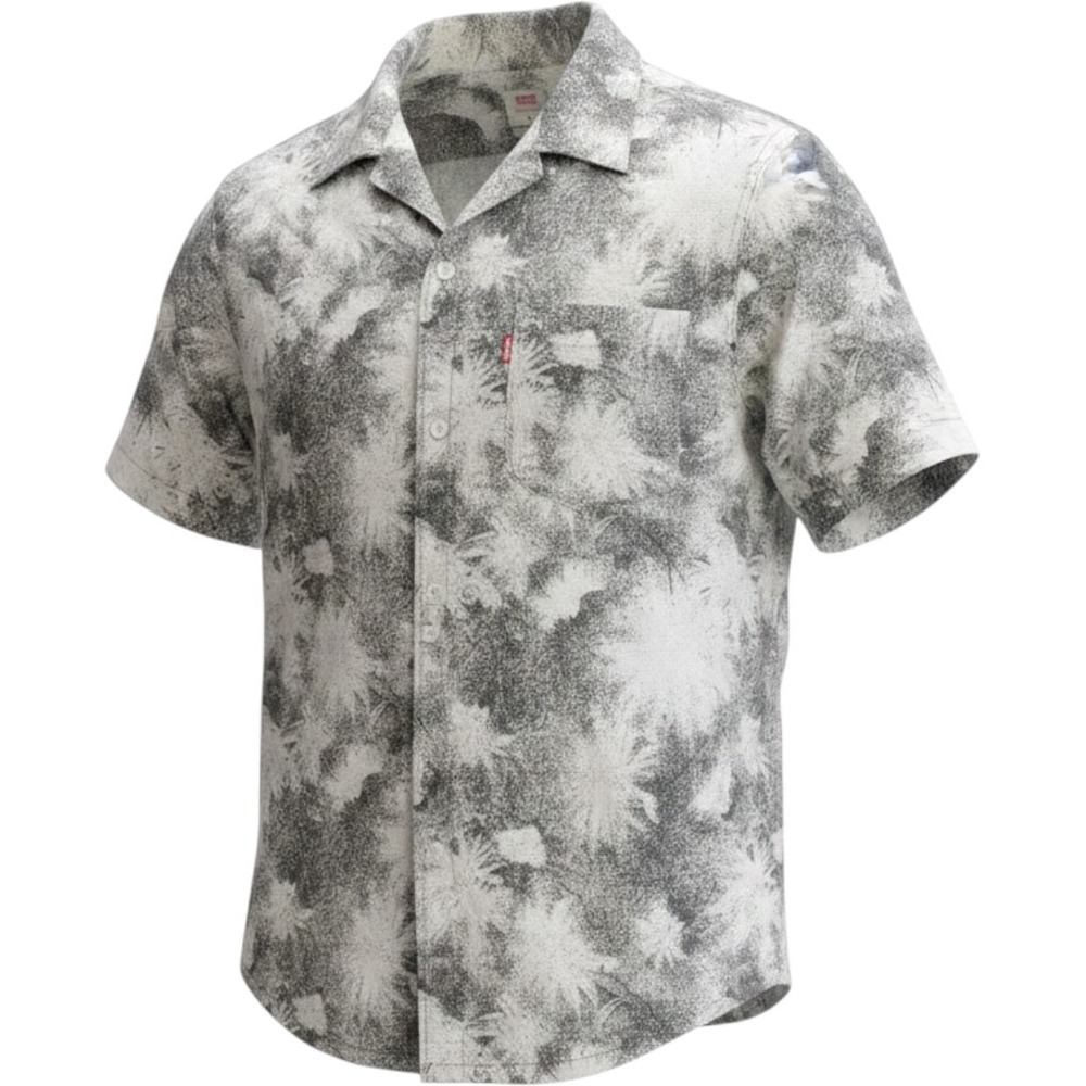 Levi's Button Down Shirt Mens Medium Black White EUC Relaxed Abstract Print